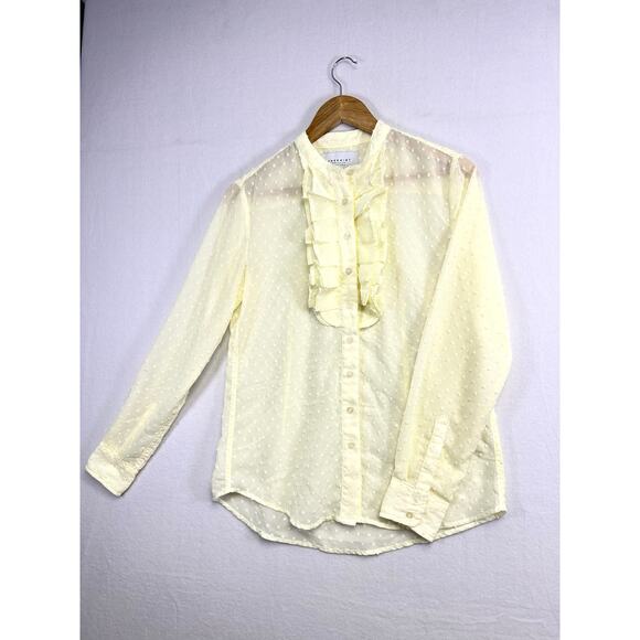 The Shirt - Ruffled Swiss Dot Blouse - Size Small - Elegant & Professional - Picture 2 of 9